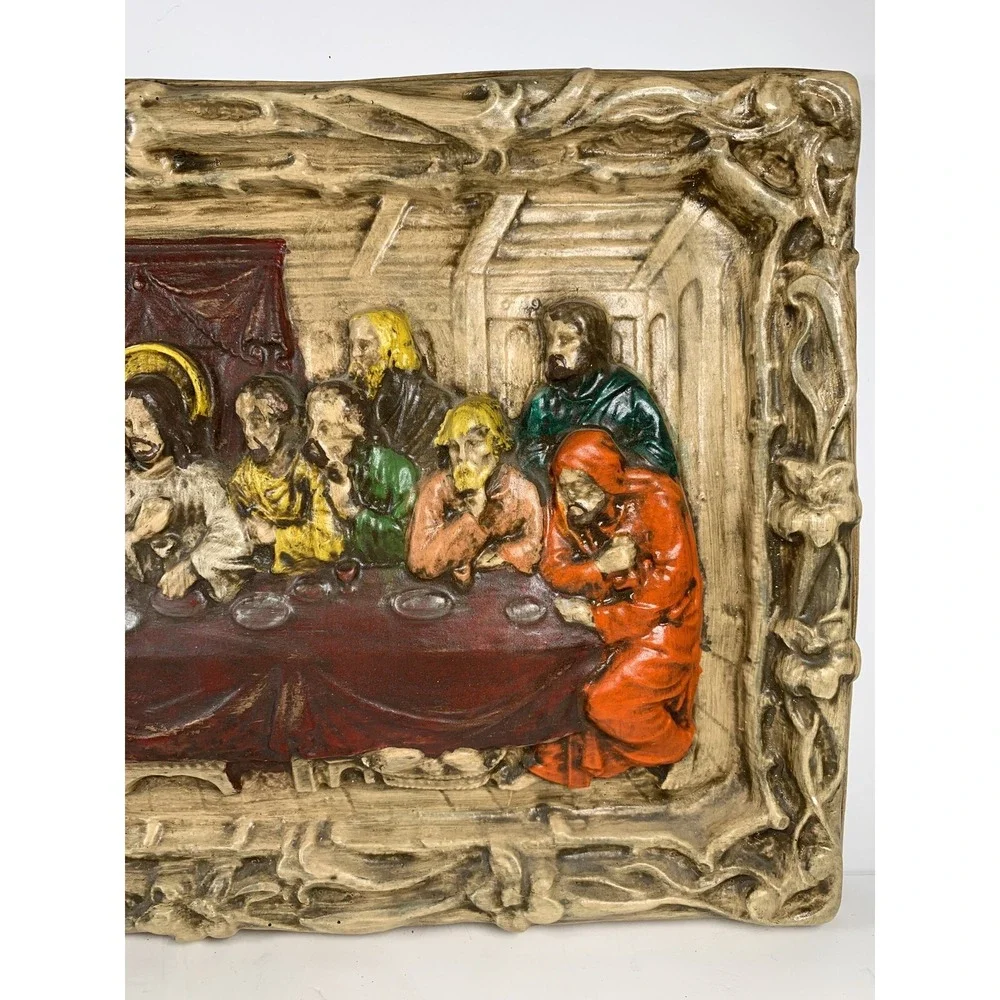 Ceramic LAST SUPPER Picture‎ Wall Decor Religious 14x9 Unbranded Christianity